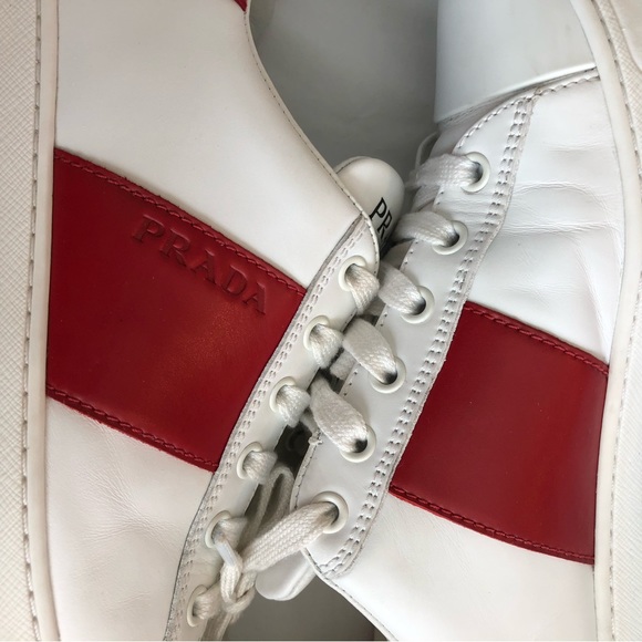 Prada Sneaker Red and white size 37.5 - Picture 12 of 14